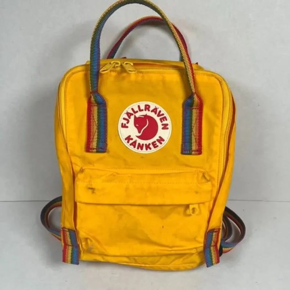 Fjallraven Kanken Yellow Rainbow small backpack